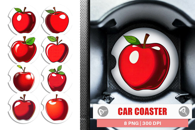 Car Coaster Teacher Apple Clipart Sublimation artnoy 