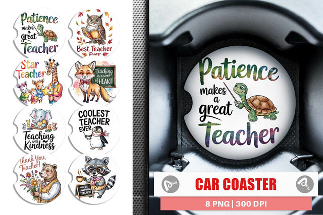 Car Coaster Teacher Appreciation Sublimation artnoy 