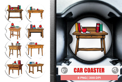 Car Coaster Teacher Desk Sublimation artnoy 