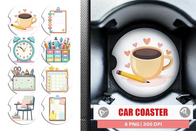 Car Coaster Teacher Life Charm Sublimation artnoy 