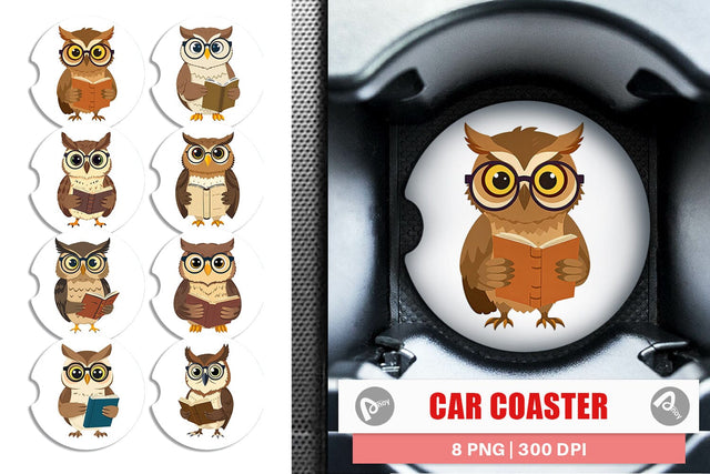 Car Coaster Teacher Owl Sublimation artnoy 
