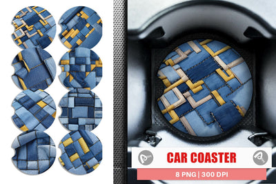 Car Coaster Textured Denim Sublimation artnoy 