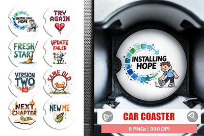 Car Coaster The Glitchy Resurrection Sublimation artnoy 