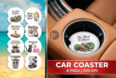 Car Coaster Tired Tropical Scholar Goth Quote Sublimation artnoy 