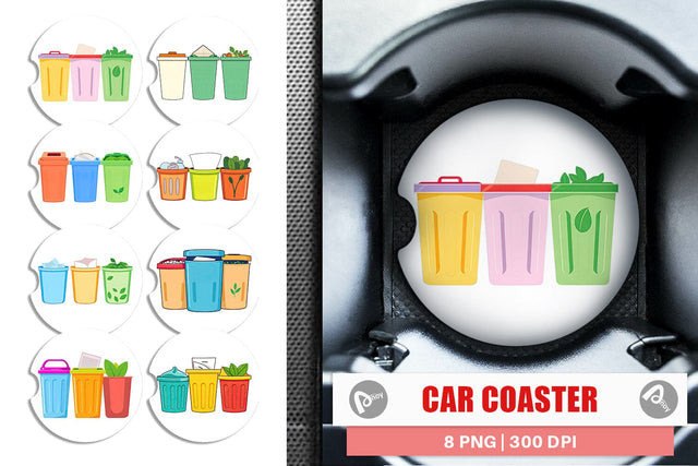 Car Coaster Trash Sorting Bins Sublimation artnoy 