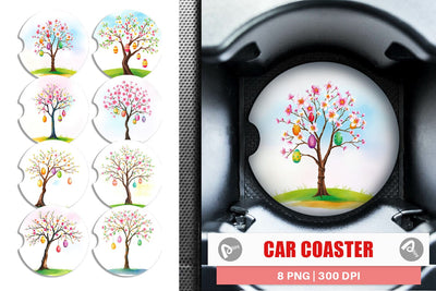 Car Coaster Tree with Eggs Sublimation artnoy 