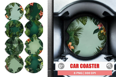 Car Coaster Tropical Plants Sublimation artnoy 