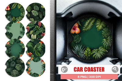 Car Coaster Tropical Plants Sublimation artnoy 