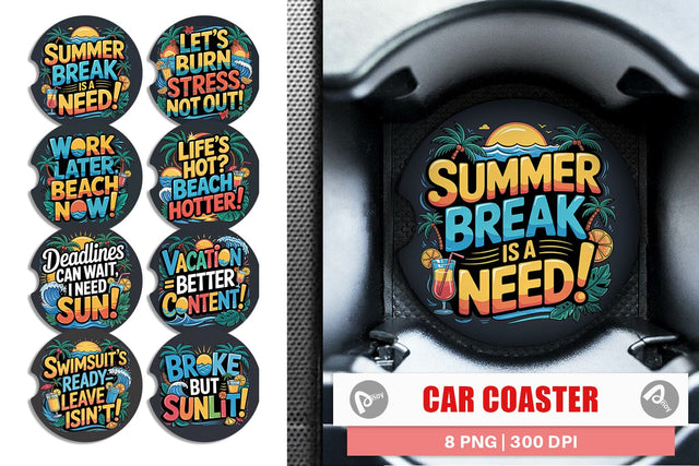 Car Coaster Tropical Summer Sublimation artnoy 