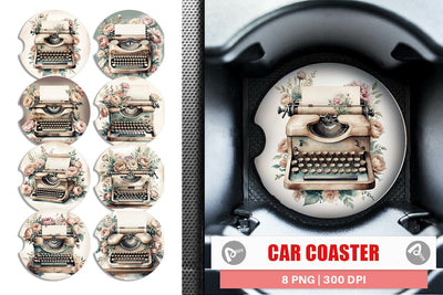 Car Coaster Typewriter Sublimation artnoy 
