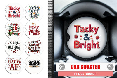 Car Coaster Ugly Sweater Sayings: Tacky & Trendy Quotes Sublimation artnoy 