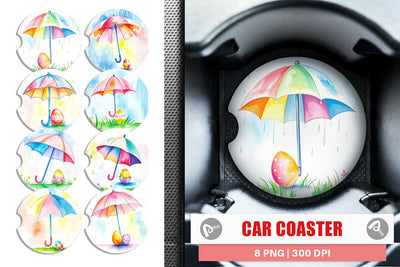 Car Coaster Umbrella and Egg Sublimation artnoy 