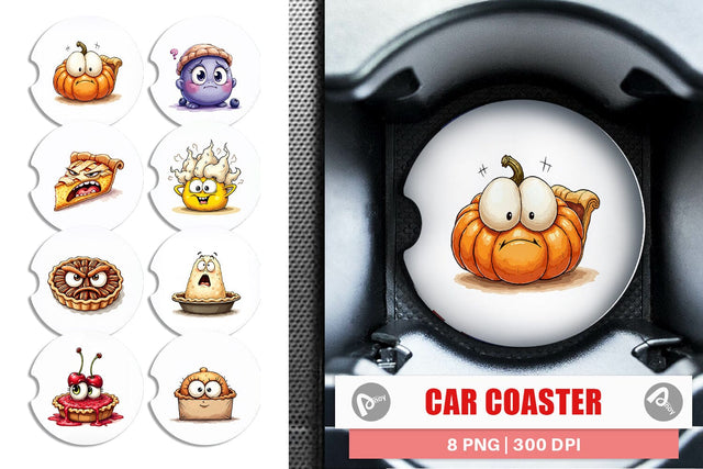 Car Coaster Unenthusiastic Pies Sublimation artnoy 