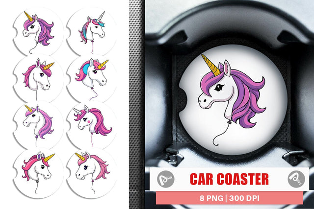 Car Coaster Unicorn Balloon Sublimation artnoy 