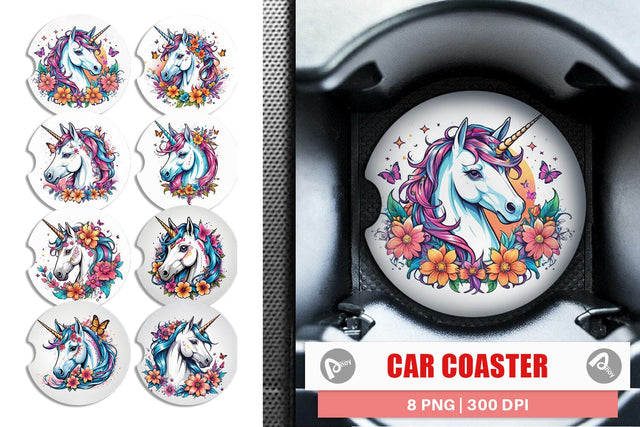 Car Coaster Unicorn Sublimation artnoy 