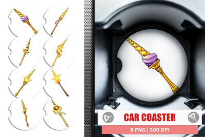 Car Coaster Unicorn Wand Sublimation artnoy 