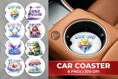 Car Coaster Unique Odd Alien Quotes Sublimation artnoy 