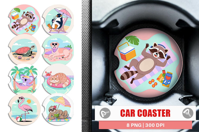 Car Coaster Vacation Animals Sublimation artnoy 