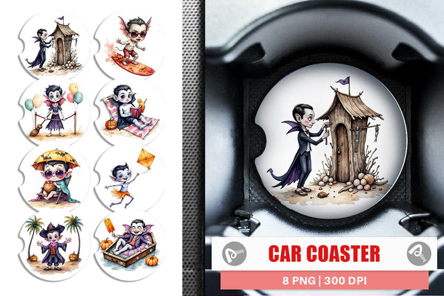 Car Coaster Vacation Vampire Vibes Sublimation artnoy 