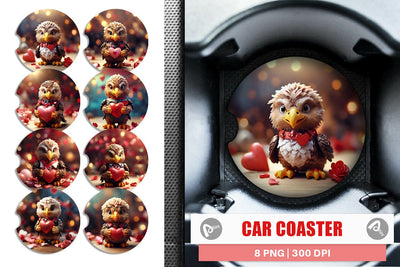 Car Coaster Valentine Eagle Sublimation artnoy 
