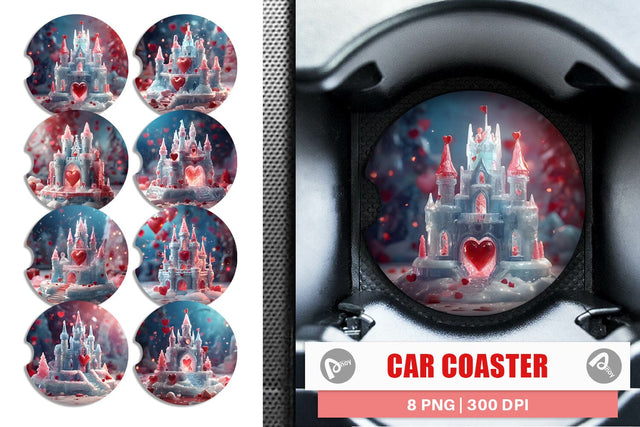 Car Coaster Valentine Ice Castle Sublimation artnoy 
