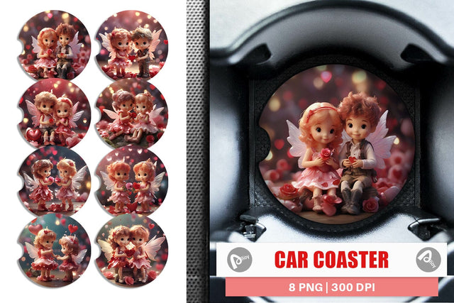 Car Coaster Valentine Love Fairies Sublimation artnoy 