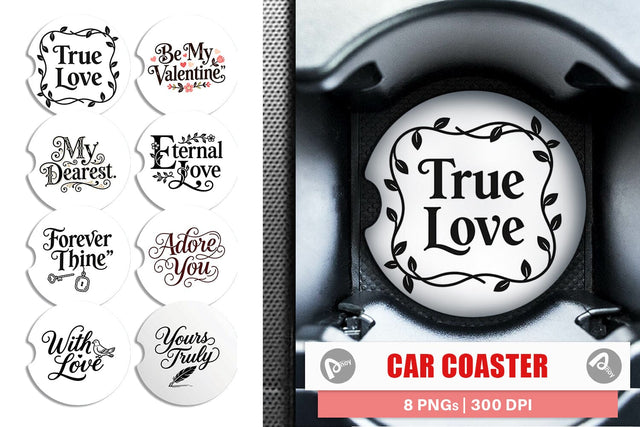 Car Coaster Victorian Romance Valentine Quotes Sublimation artnoy 