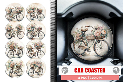 Car Coaster Vintage Bike Sublimation artnoy 