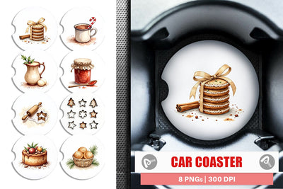 Car Coaster Vintage Farmhouse Christmas Sublimation artnoy 