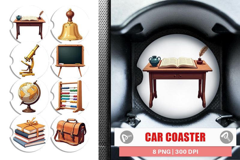 Car Coaster Vintage School Day Sublimation artnoy 
