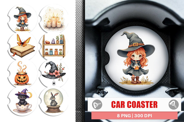 Car Coaster Vintage Witchy Vibes Sublimation artnoy 