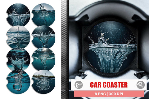 Car Coaster Water Splash Sublimation artnoy 