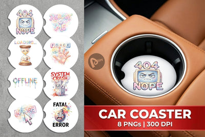 Car Coaster Watercolor Funny 90s Tech Quotes Sublimation artnoy 