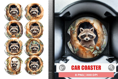 Car Coaster Watercolor Patriotic Bow Sublimation artnoy 