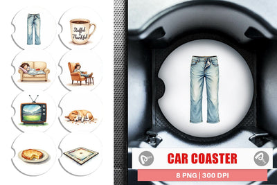 Car Coaster Watercolor Post Feast Coma Sublimation artnoy 