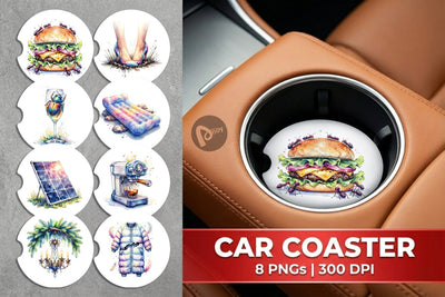 Car Coaster Watercolor Sarcastic Glamping Fails Sublimation artnoy 