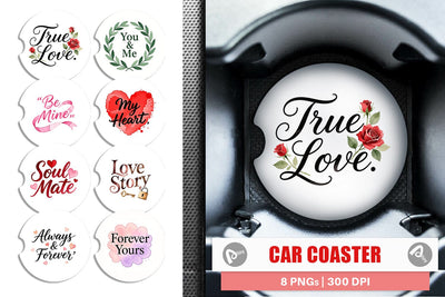 Car Coaster Watercolor Sweetheart Quotes Sublimation artnoy 