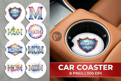 Car Coaster Watercolor Western Mom Sublimation artnoy 