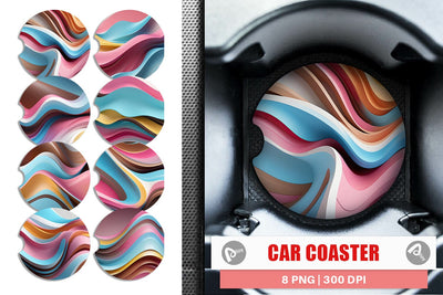 Car Coaster Wave Pastel Sublimation artnoy 
