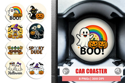 Car Coaster Whimsical Halloween Sublimation artnoy 