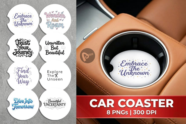 Car Coaster Whimsical Journey Post Grad Quotes Sublimation artnoy 