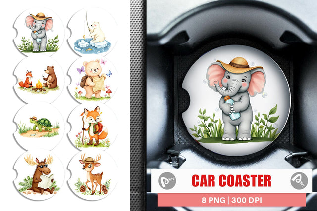 Car Coaster Wild Animal Adventures Sublimation artnoy 