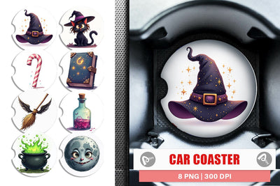 Car Coaster Witch Elements Sublimation artnoy 