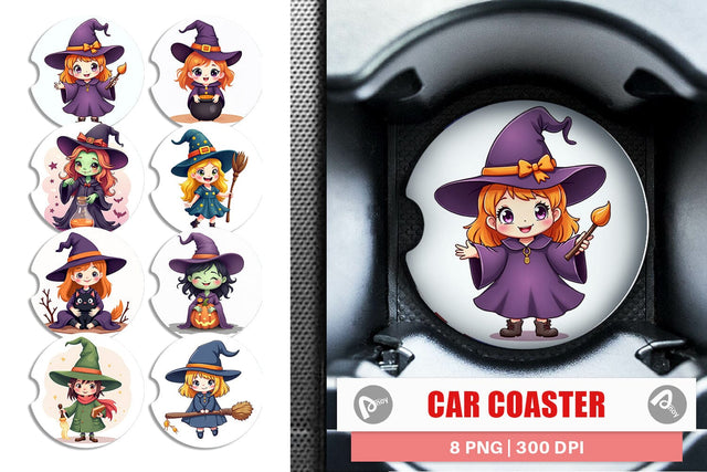 Car Coaster Witch Vibes Sublimation artnoy 