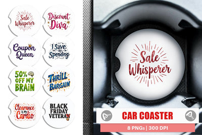 Car Coaster Witty Bargain Hunter Sublimation artnoy 