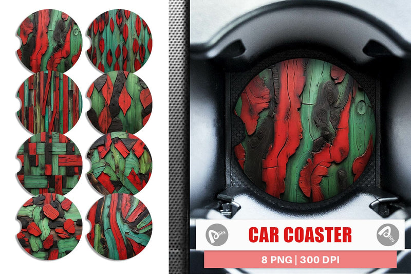 Car Coaster Wood Textured Sublimation artnoy 