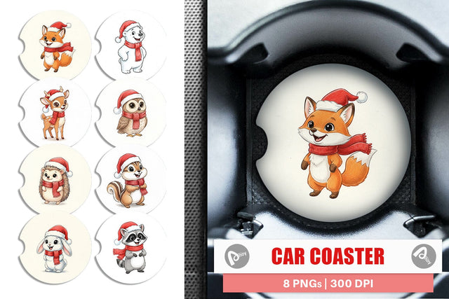 Car Coaster Woodland Animals Sublimation artnoy 
