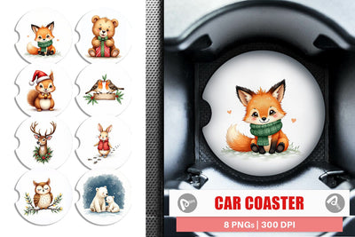 Car Coaster Woodland Whimsy Sublimation artnoy 