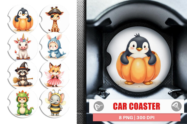 Car Coaster Wrong Costume Baby Animals Sublimation artnoy 