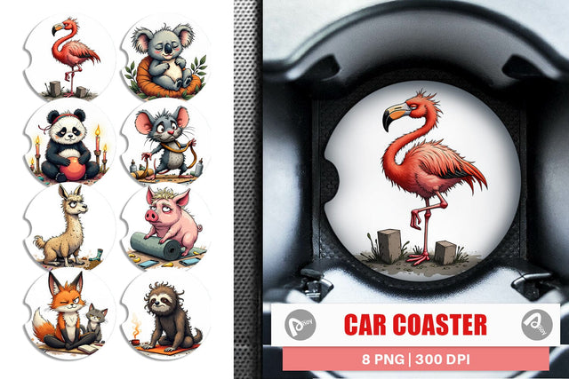Car Coaster Yoga Grumps Sublimation artnoy 